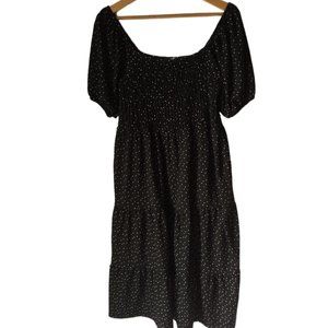 Pep&Co Polka Dot Tiered Puff Sleeve Dress M